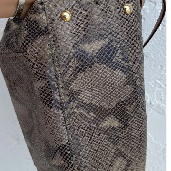 Michael Kors Brown Snake Print Tote Bag - Picture 9 of 12